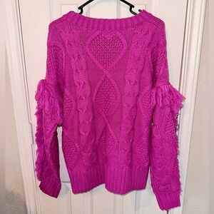 Fringe Cable Knit Sweater